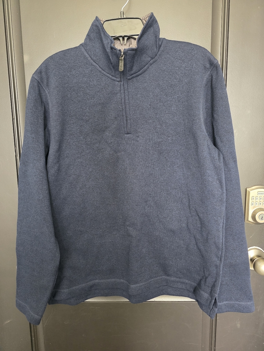 Wrangler 1/4 Zip Pullover Men’s Sz M Blue Fleece Sweatshirt Henley Casual NWT - Picture 2 of 10